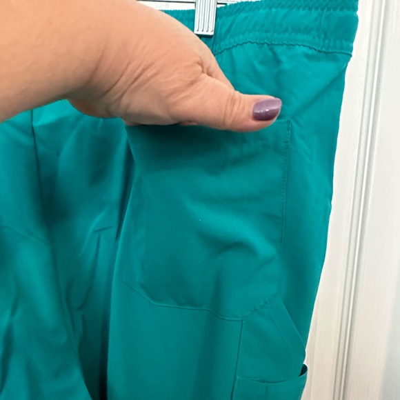 Women's EDS Essentials Drawstring Scrub Pants Teal 3X Petite - Picture 7 of 14